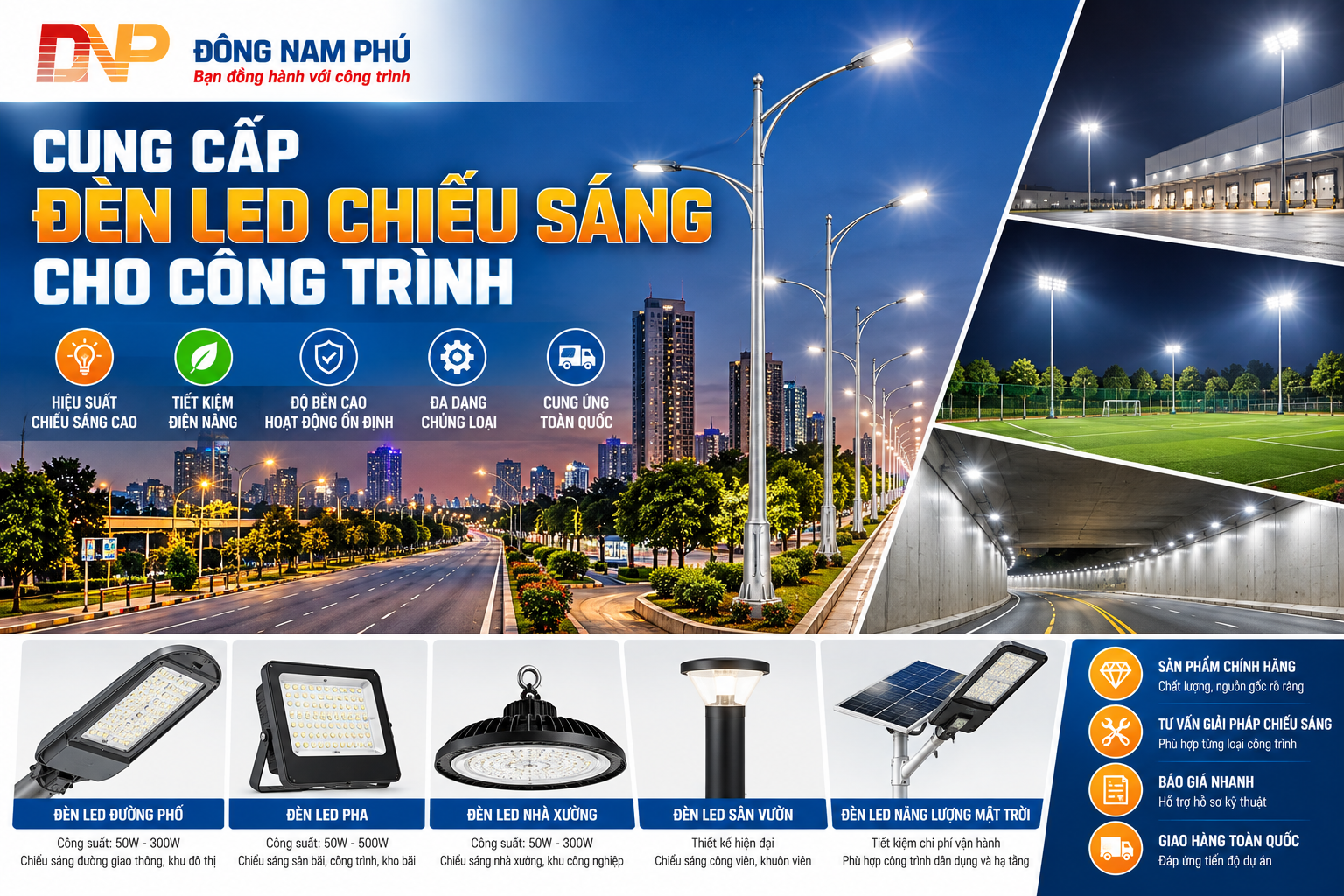 Cung Cấp Đèn LED Chiếu Sáng Cho Công Trình
