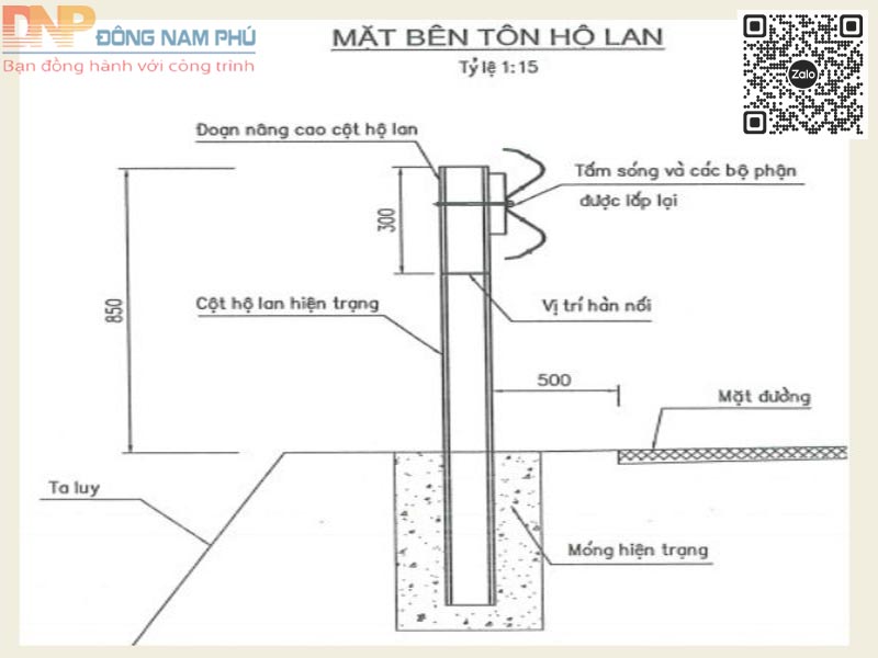 Bản vẽ thiết kế nâng cao hộ lan tôn sóng đường