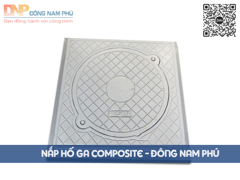 Nắp hố ga composite khung vuông dương nắp tròn