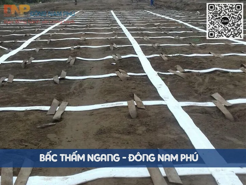 Hình ảnh thi công bấc thấm ngang công ty Đông Nam Phú