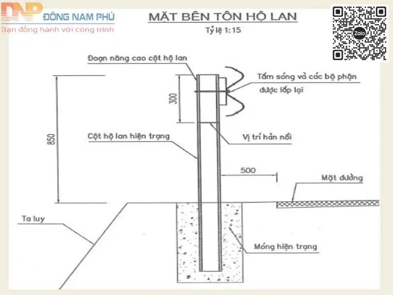 Bản vẽ thiết kế nâng cao hộ lan tôn sóng đường